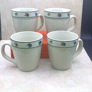 Set of 4 Folk Craft Rainbow Trout Fishing Lure 16 oz Mugs Speckled 1970’s